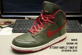 NIKE DUNK HI stussy world tour ny 315593-331 NIKE DUNK HI stussy world tour ny 315593-331